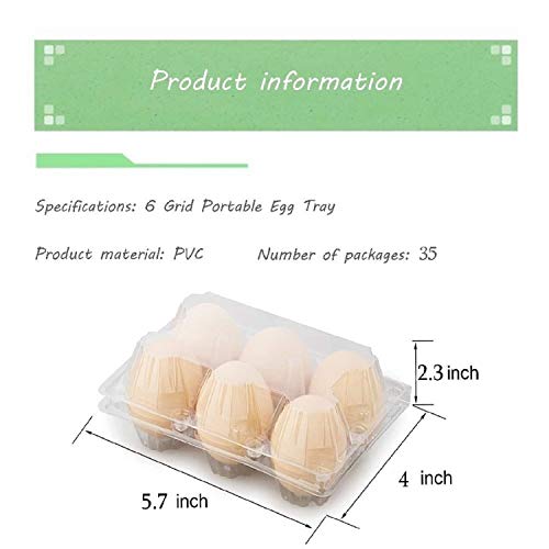 Clear Plastic Egg Cartons - Count Egg Holder, Reusable Fresh Egg Container for Storing Eggs for Kitchen/Groceries/Market/Farm/Farmers (35 Pack) LIZHE…