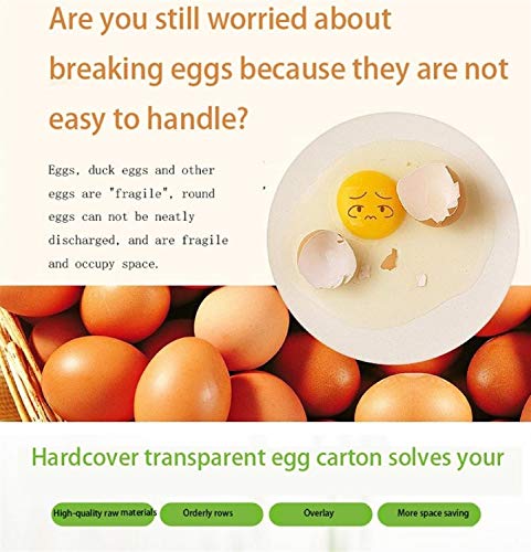 Clear Plastic Egg Cartons - Count Egg Holder, Reusable Fresh Egg Container for Storing Eggs for Kitchen/Groceries/Market/Farm/Farmers (35 Pack) LIZHE…