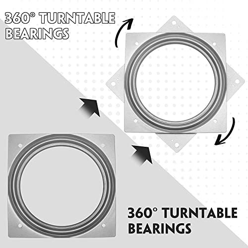 Pack of 8, 6-Inch Lazy Susan Hardware, Silver Lazy Susan Turntable Bearing 5/16" Thick 300lbs for Turntable, Serving Trays, Kitchen Storage Racks, Craft Table, Rotating Bearing Plate