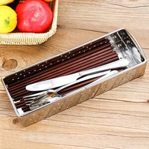 DOITOOL Stainless Steel Utensil Holder Kitchen Tool Organizer Cutlery Tray Kitchen Silverware Holder Utensil Flatware Organizer S