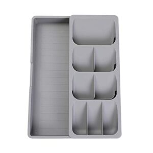 Silverware Drawer Organizer for Kitchen Interlocking Arm for Flatware