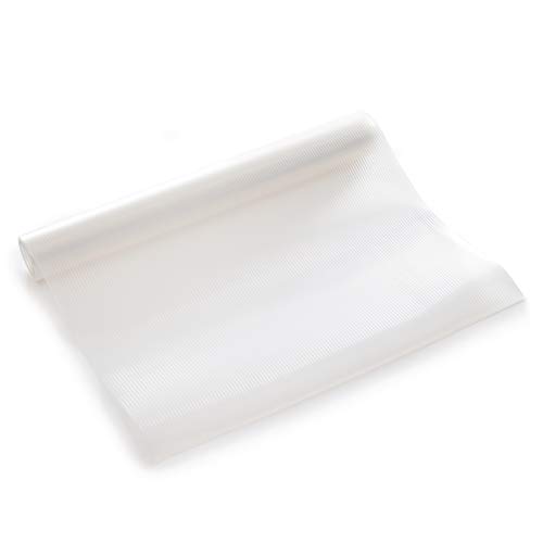 Con-Tact Brand Premium Plus Heavy Duty Non-Adhesive Shelf and Drawer Liner, 12" x 6', Ribbed Clear, 6 Rolls