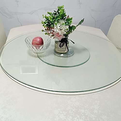 Lazy Susan Turntable Plate for Kitchen 19" 23" 27" 29" 31" 35" 39" Transparent Rotating Round Turntable with Aluminum Base, 360 Degree Swivel Dining Table Serving Tray, Thick: 8mm (Size : 70cm/27inch