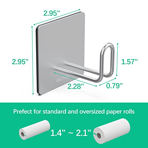 FORTIDY Magnetic Paper Towel Holders Wall Mount or Under Cabinet - Garbage Bag Dispenser, Hanging Paper Towel Holder for Bathroom, Kitchen and Fridge, Stainless Steel, No Drilling, Reusable, 1-Pair