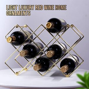 Drincarier 10 Bottle Wine Rack Freestanding Wine Rack,Wine Holder for Red White Wine Storage-Countertop Wine Rack-Metal Tabletop Wine Rack, Gold