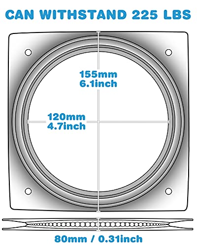 Lazy Susan Hardware 6 Inch, NIKOEO Lazy Susan Turntable Hardware, Square Rotating Bearing Plate for Serving Trays, Kitchen Storage Racks and Craft Table, 500lbs Capacity, 4Pack