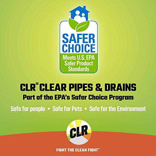 CLR Clear Pipes & Drains Clog Remover and Cleaner, For Shower, Sink, Toilet, Garbage Disposal, 42 Ounce Bottle