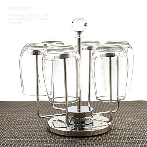 Vivian Rotating Cup Mug Glass Holder Rack Stainless Steel 6 Cups Drying Rack Stand