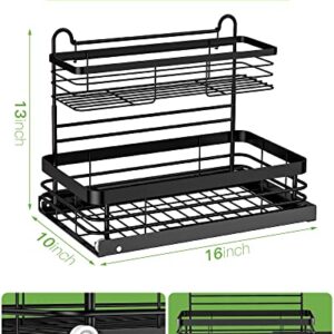 Under Sink Organizers and Storage, Uamector Under Sink Organizer 2 Tire Cabinet Organizer Shelf, Multi-Purpose for Under Kitchen Bathroom Sink Organizers and Storage, Under Sink Shelves