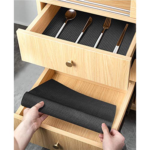 Besmall Premium Drawer and Shelf Liner, Durable Non Adhesive Drawer Liner, Protective Shelf Liner Non Slip for Cabinets, Kitchen, Storage and Desks and More