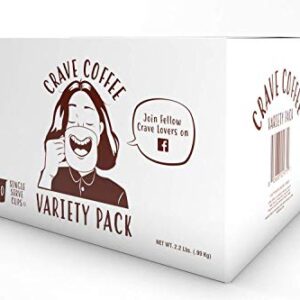 Crave Beverages Flavored Coffee Pods Sampler, Compatible with 2.0 K-Cup Brewers, Assorted Variety Pack, 100 Count