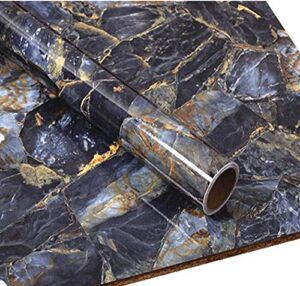 redodeco sapphire marble peel stick vinyl kitchen countertop sticker funitures desk table covering wrap film,16inch by 78inch