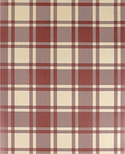 self adhesive vinyl vintage red plaid drawer liner contact paper for kitchen cabinets dresser drawer table cupboard furniture walls crafts 17.7×117 inches