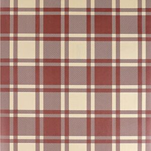 Self Adhesive Vinyl Vintage Red Plaid Drawer Liner Contact Paper for Kitchen Cabinets Dresser Drawer Table Cupboard Furniture Walls Crafts 17.7x117 Inches