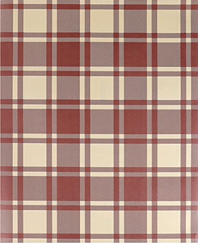 Self Adhesive Vinyl Vintage Red Plaid Drawer Liner Contact Paper for Kitchen Cabinets Dresser Drawer Table Cupboard Furniture Walls Crafts 17.7x117 Inches