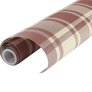 Self Adhesive Vinyl Vintage Red Plaid Drawer Liner Contact Paper for Kitchen Cabinets Dresser Drawer Table Cupboard Furniture Walls Crafts 17.7x117 Inches