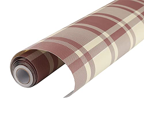 Self Adhesive Vinyl Vintage Red Plaid Drawer Liner Contact Paper for Kitchen Cabinets Dresser Drawer Table Cupboard Furniture Walls Crafts 17.7x117 Inches