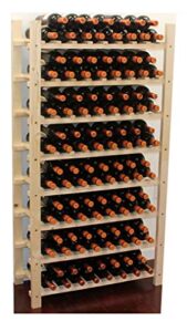 displaygifts stackable wine rack wooden stand, wn60-q2 (120 bottle capacity: 8 rows)
