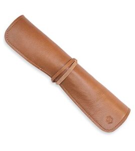 knife bag for chefs–knife roll bag leather 7 slots – leather knife case noah (brown)
