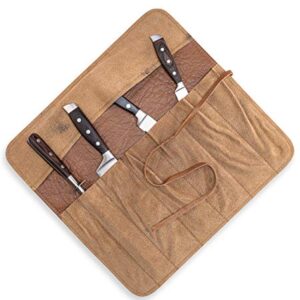 Knife Bag for Chefs–knife Roll Bag leather 7 slots – Leather Knife Case Noah (brown)