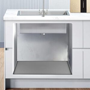 under sink mat,pretireno 34″ x 22″ silicone under sink liner for kitchen & bathroom sink base cabinets,under sink drip tray with lip, grey