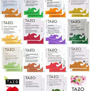 Tazo Tea Bags Sampler Assortment Variety Pack Gift Box - 42 Count - 14 Different Flavors Perfect Variety – Passion Fruit, Awake English Breakfast, Early Grey, Green, Herbal, Chai Tea and more …