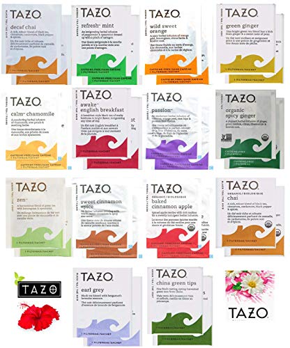 Tazo Tea Bags Sampler Assortment Variety Pack Gift Box - 42 Count - 14 Different Flavors Perfect Variety – Passion Fruit, Awake English Breakfast, Early Grey, Green, Herbal, Chai Tea and more …