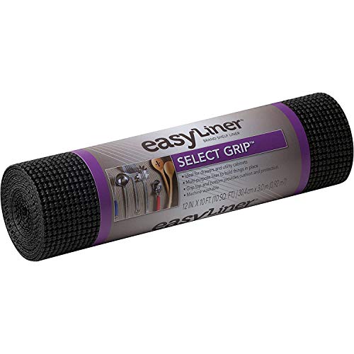 Duck Brand Select Grip EasyLiner Brand Shelf Liner [Non-Adhesive]: 12 in. x 10 ft. (Black)