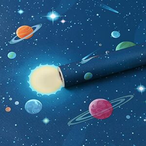 Yifasy Shelf Liner Universe Galaxy Self-Adhesive Drawer Paper Cartoon Wall Decor Kids Room Study Desk 118x17.7 Inch