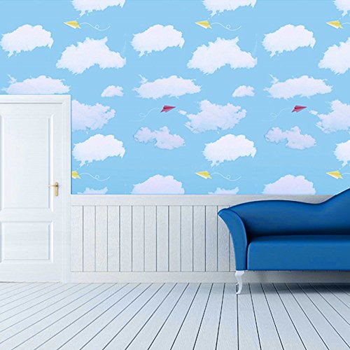HOYOYO 17.8 x 78 Inches Self-Adhesive Shelf Liner, Self-Adhesive Shelf Liner Dresser Drawer Paper Wall Sticker Home Decoration, BLue Sky