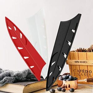 XYJ Knife Sheath Knife Edge Guards 3 Pcs Set for Chef Knife Blade Protector Knife Cover for Stainless Steel Kitchen Plastic Knife Case Black White Red