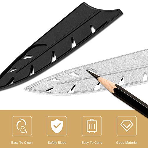 XYJ Knife Sheath Knife Edge Guards 3 Pcs Set for Chef Knife Blade Protector Knife Cover for Stainless Steel Kitchen Plastic Knife Case Black White Red