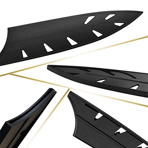 XYJ Knife Sheath Knife Edge Guards 3 Pcs Set for Chef Knife Blade Protector Knife Cover for Stainless Steel Kitchen Plastic Knife Case Black White Red