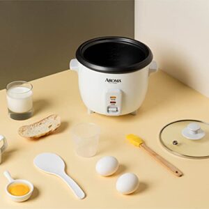 Aroma Housewares Aroma 6-cup (cooked) 1.5 Qt. One Touch Rice Cooker, White (ARC-363NG), 6 cup cooked/ 3 cup uncook/ 1.5 Qt.