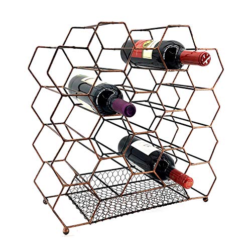 Bellaa 23424 Countertop Wine Rack 20 Bottle Wine Holder Wine Storage Cork Storage Modern Metal Wine Rack Wine Racks Countertop Small Wine Rack Wine Bottle Storage Tabletop Wine Rack