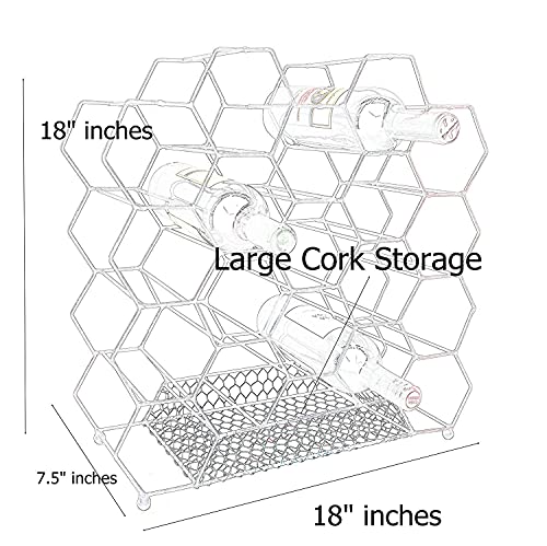 Bellaa 23424 Countertop Wine Rack 20 Bottle Wine Holder Wine Storage Cork Storage Modern Metal Wine Rack Wine Racks Countertop Small Wine Rack Wine Bottle Storage Tabletop Wine Rack