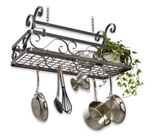 enclume decor basket rack, large, hammered steel