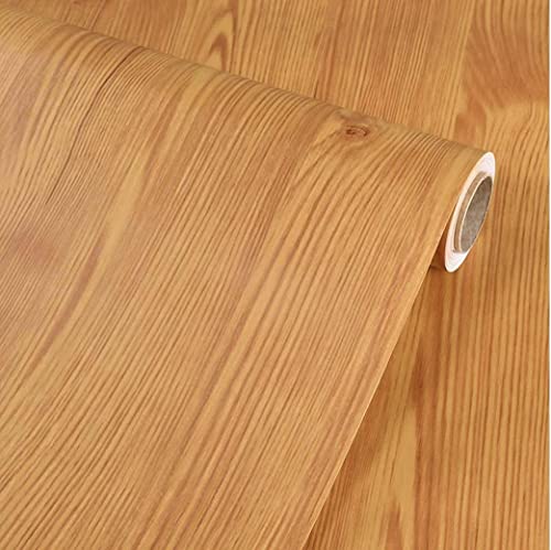 Yellow Wood Grain Contact Paper Self Adhesive Shelf Liner for Kitchen Cabinets Drawer Shelves Table Door 16" x 117"