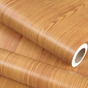 Yellow Wood Grain Contact Paper Self Adhesive Shelf Liner for Kitchen Cabinets Drawer Shelves Table Door 16" x 117"