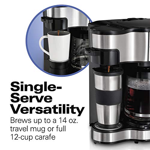 Hamilton Beach 2-Way Brewer Coffee Maker, Single-Serve and 12-Cup Pot, Black