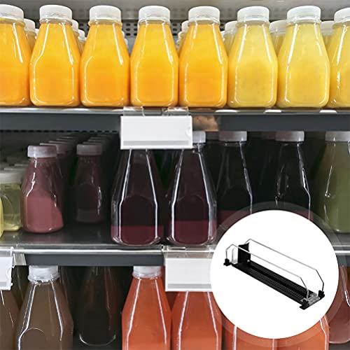 Drink Organizers 2pcs Plastic Soda Racks Can Organizers - Beer Can Dispensers Fridge Organizers for Convenience Stores Supermarket Home Refrigerator Pantry - Black, 12.4x3.5 Inch