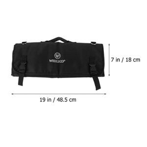 Chef Knife Bag Carry Pouch: Chef Knife Roll Bag Portable Knife Carrier with Shoulder Strap Oxford Cloth Cutlery Bag for Outdoor Camping Black