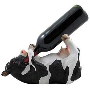 drinking cow wine bottle holder statue in country farm kitchen bar decor wine stands & racks and decorative animal sculpture gifts for farmers