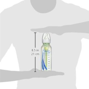 Dr. Brown’s Natural Flow® Anti-Colic Options+™ Narrow Baby Bottles 8 oz/250 mL, with Level 1 Slow Flow Nipple, 4 Pack, 0m+