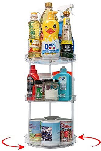 3 Tier Lazy Susan Turntable Cabinet Organizer 360 Degree Rotating Spice Rack – 9.2"