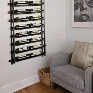 AQAREA Wine Rack Wall Mounted Wine Rack (Black/Metal) 20 Bottle Wine Rack Wall Mounted, Assembled Wall Wine Storage Holder