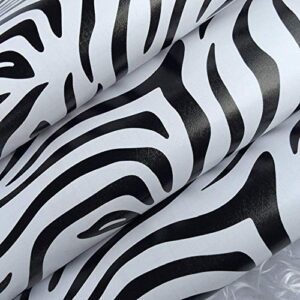 PoetryHome Self Adhesive Vinyl Zebra Stripe Wall Paper Shelf Liner Drawer Cabinets Dresser Crafts Sticker 17.7x117 Inches