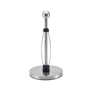 Kamenstein Perfect Tear Low Profile Stainless Steel Countertop Paper Towel Holder, Ball Finial, One Handed Pull, No Unraveling, Weighted Base Prevents Tipping, 13 Inch