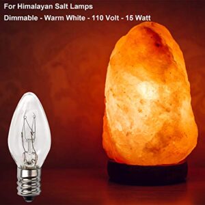 15 Watt Himalayan Salt Lamp Bulbs, 12Pack Dimmable Night Light Bulbs with E12 Base, Rock Salt Lamp Bulbs for Salt Lamps, Scentsy Warmer Wax Diffuser, Candle Warmers