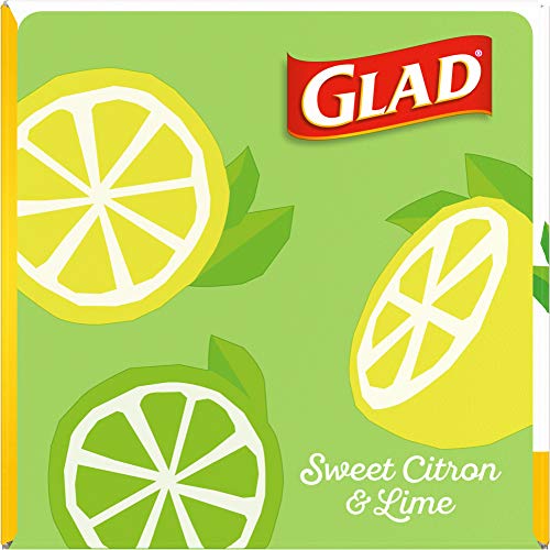 Glad Small Kitchen Drawstring Trash Bags – 4 Gallon Green Trash Bag Febreze , Sweet Citron & Lime, 80 Count (Package May Vary)